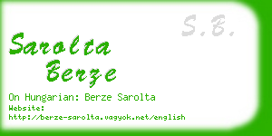 sarolta berze business card